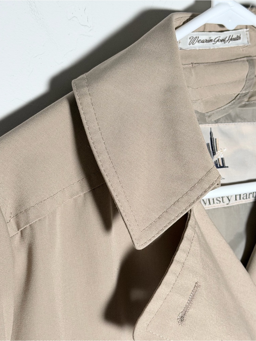 Misty Harbor Beige Double-Breasted Trench Coat Medium - Picture 7 of 13